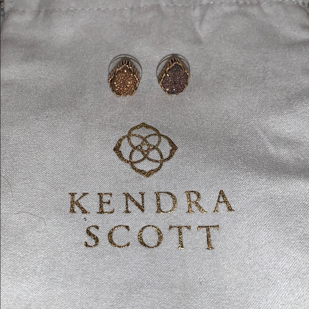 Kendra Scott Tessa Rose Gold Stud:Rose Gold Drusy